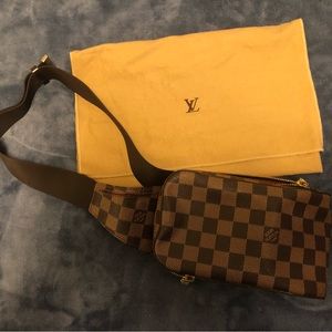 Authentic Louis Vuitton Geronimo Bumbag/Sling Crossbody Damier Ebene
